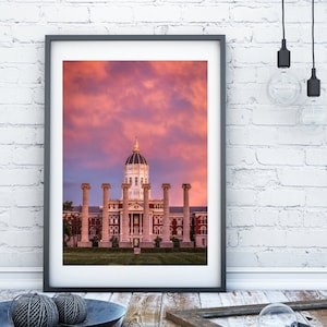 Mizzou Columns at Sunset, Columbia, Missouri, University Missouri, Mizzou Graduation, Grad Gift, Mizzou Wall Art, Mizzou Alumni
