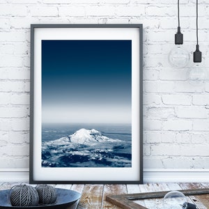 Mount Rainier, Mountain Poster, PNW, Pacific Northwest, Snowy Mountains, Mount Rainy, Minimalist Art, Mountain Art, Seattle