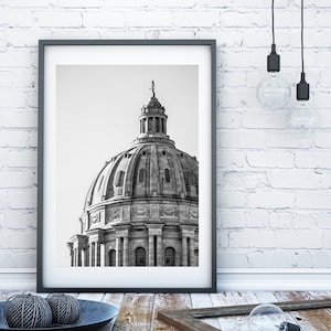 Missouri Capitol Dome, Jefferson City Print, Capitol Building Dome, Missouri Capital Black & White, Missouri Government, Law Office Wall Art