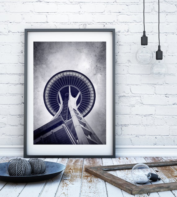 Space Needle Seattle Poster Pacific Northwest Seattle Art Etsy