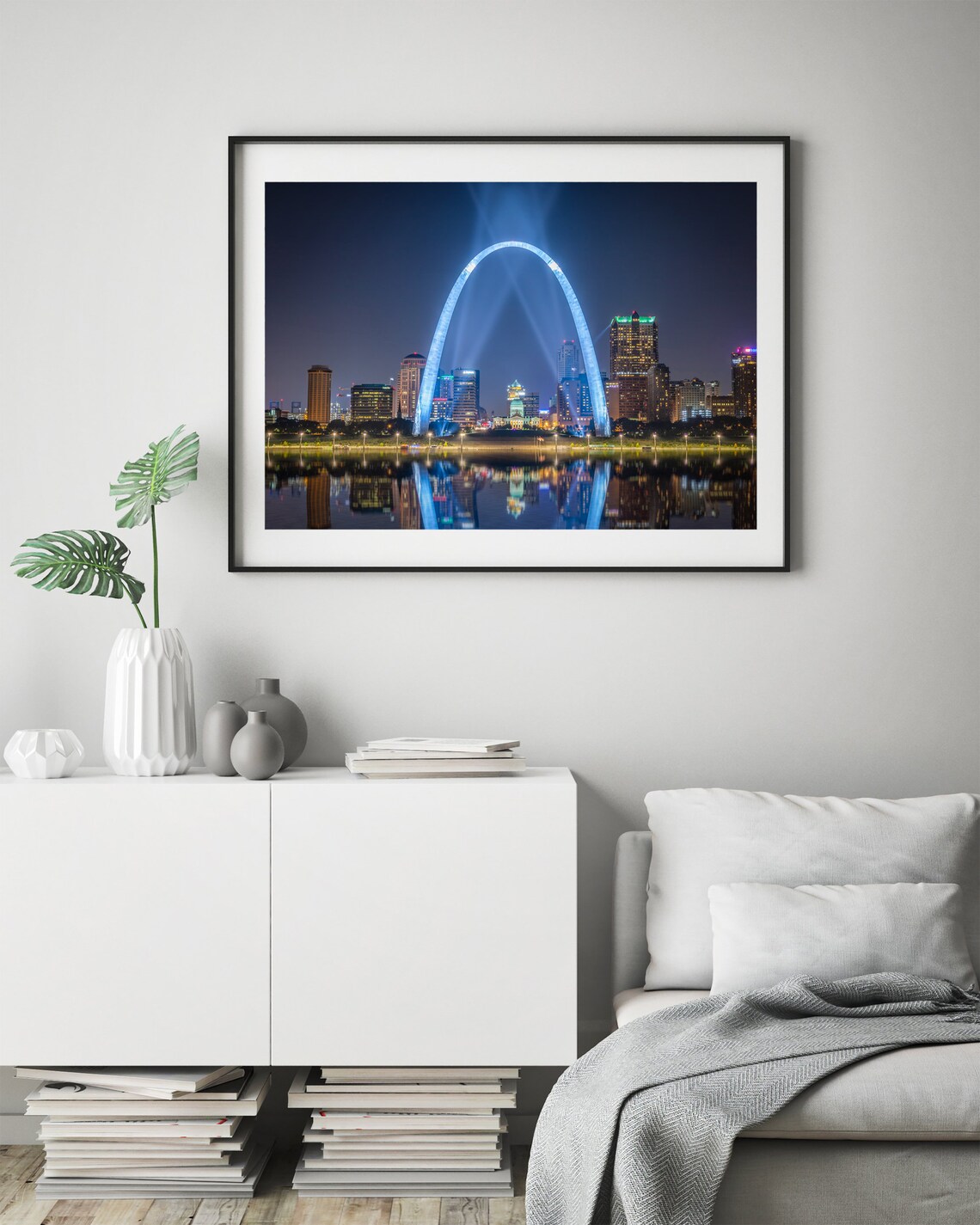 St Louis Wall Art of Gateway Arch Downtown Skyline at Night - Etsy