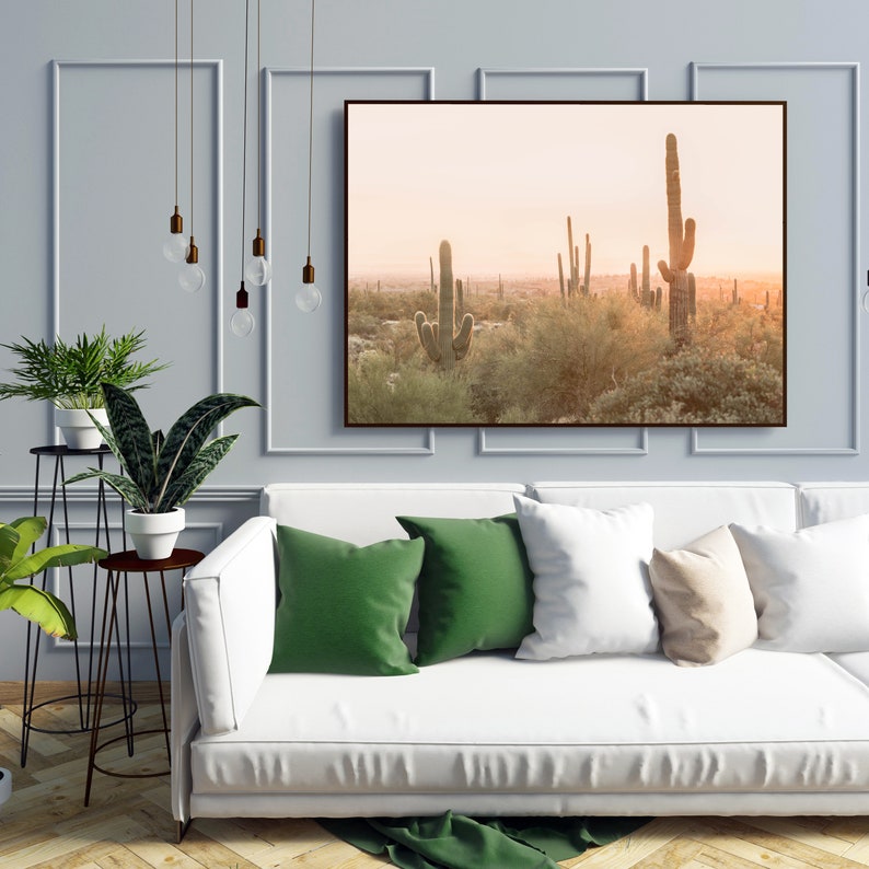 Desert Wall Art, Modern Cactus Print, Boho Wall Decor, Southwestern Decor, South Western Print, Phoenix Desert Print, Nature Wall Art image 6