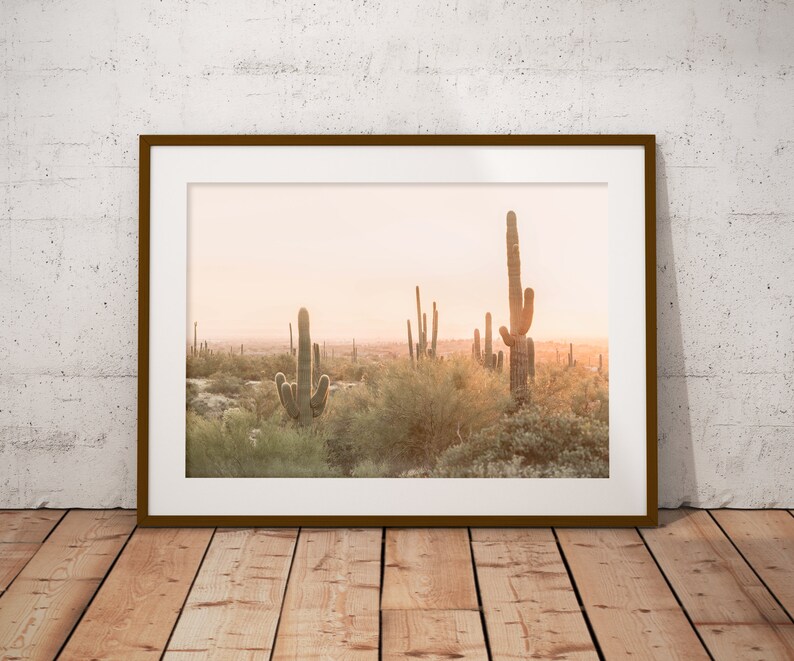 Desert Wall Art, Modern Cactus Print, Boho Wall Decor, Southwestern Decor, South Western Print, Phoenix Desert Print, Nature Wall Art image 7