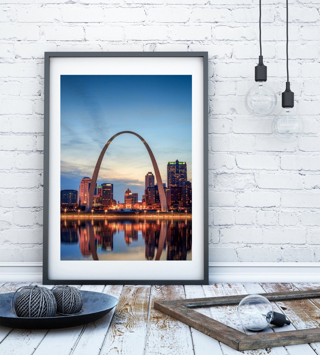 St Louis Wall Art, St Louis Print, Gateway Arch, Downtown Skyline at Sunset, St Louis Skyline