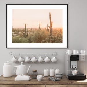 Desert Wall Art, Modern Cactus Print, Boho Wall Decor, Southwestern Decor, South Western Print, Phoenix Desert Print, Nature Wall Art image 2