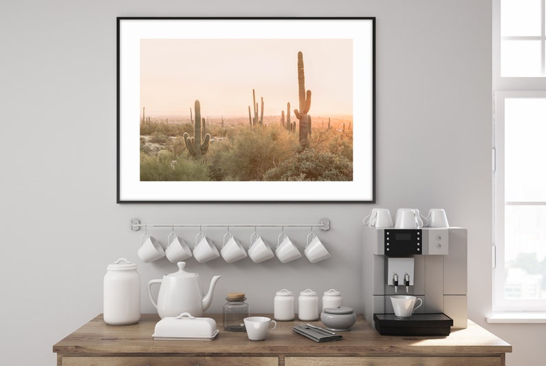 Desert Wall Art, Modern Cactus Print, Boho Wall Decor, Southwestern Decor, South Western Print, Phoenix Desert Print, Nature Wall Art image 2