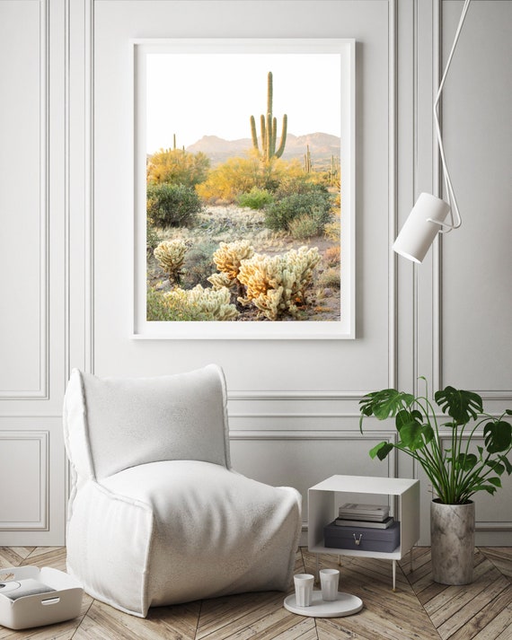 Desert Wall Art Modern Cactus Print Boho Cactus Decor | Etsy
