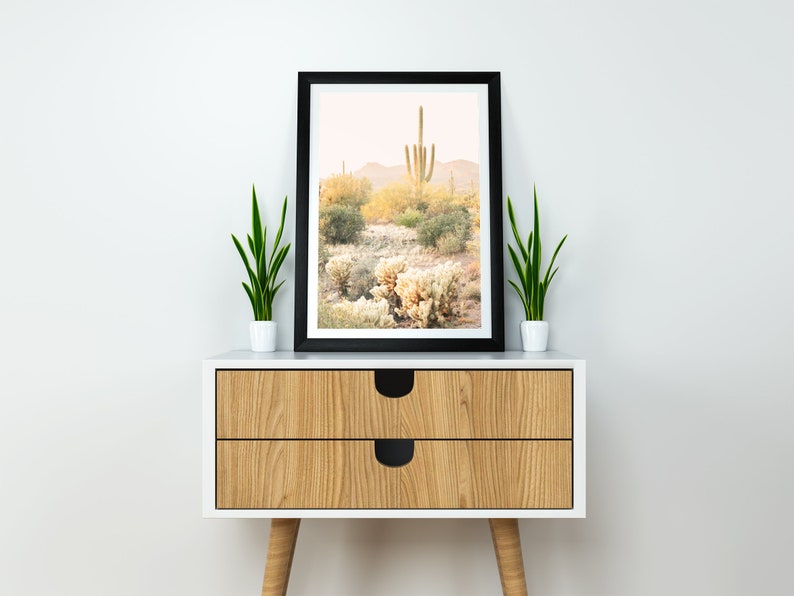 Desert Wall Art Modern Cactus Print Boho Cactus Decor - Etsy