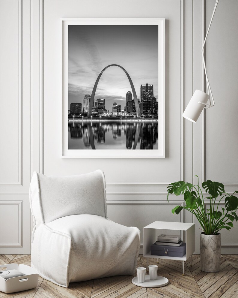 St Louis Wall Art St Louis Print Gateway Arch Downtown Etsy