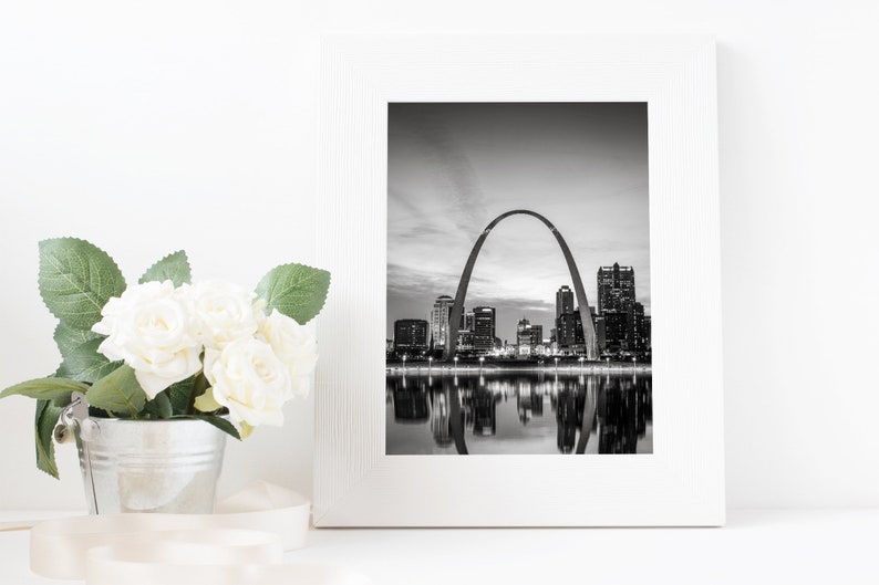 St Louis Wall Art St Louis Print Gateway Arch Downtown Etsy