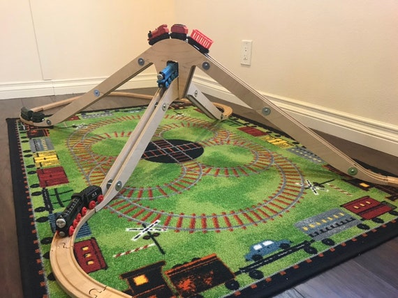 spiral wooden train track