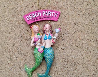 Beach Party Mermaids Mele Kalikimaka Ornament