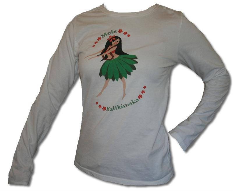 Hula Girl Mele Kalikimaka White 