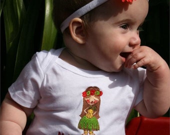 CERRAR Lindo Niña Hula Mele Kalikimaka Onesie