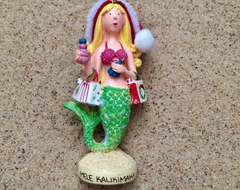 Shopping Mermaid Mele Kalikimaka Ornament