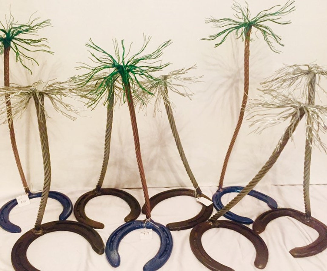Palm Tree Metal Sculpture Jewelry Holder Etsy