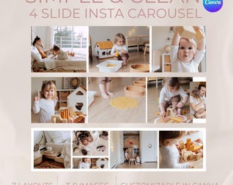 Instagram Carousel | 4 Slide Template | Canva Template |  For Photographers | For Social Media | Wedding & Family Photos | Canva Template