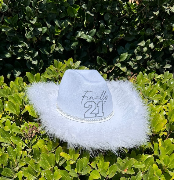 Finally 21 Birthday Cowgirl Hat I White I Black I Pink Colorways