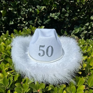 50th Birthday Cowgirl Hat I Black I White