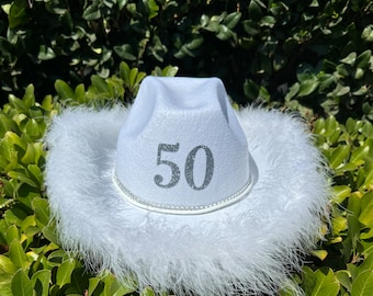 50th Birthday Cowgirl Hut I Schwarz I Weiss
