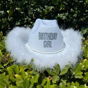 Bold Birthday Girl Cowgirl Hat I Pink I Black I White