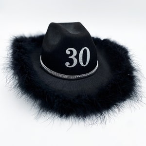 30th Birthday Cowgirl Hat I Black I White