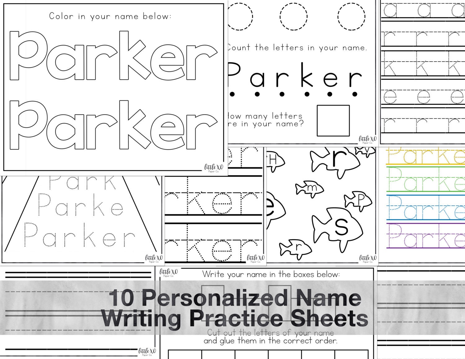 Personalized Practice Name Writing Sheets For Etsy