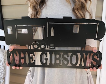 Family Name Sign - Camper Metal Last Name Sign - Custom Camper Name Sign - 5th Wheel Name Sign - Family Name Sign Metal - Camper Name Sign -
