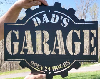 Dads Garage Sign - Garage Metal Sign - Custom Garage Sign - Garage Sign Metal - Fathers Day Gifts