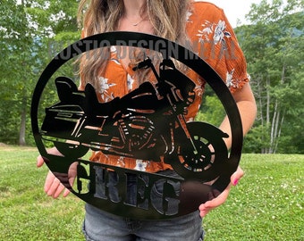 Family Name Sign - Motorcycle Metal Sign - Custom Motorcycle Name Sign - Motorcycle Sign Metal