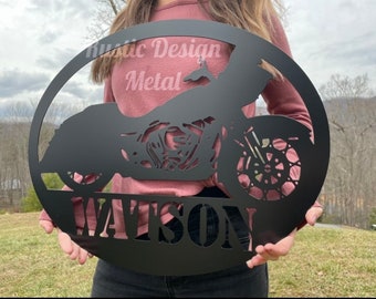 Family Name Sign - Motorcycle Metal Sign - Custom Motorcycle Name Sign - Motorcycle Sign Metal