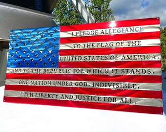 American Flag - American Flag Sign -US Flag - Pledge Of Allegiance - American Flag Wall Sign