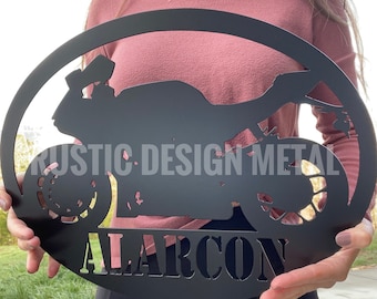 Family Name Sign - Street Bike Sign - Motorcycle Metal Sign - Custom Motorcycle Name Sign - Crotch Rocket Sign