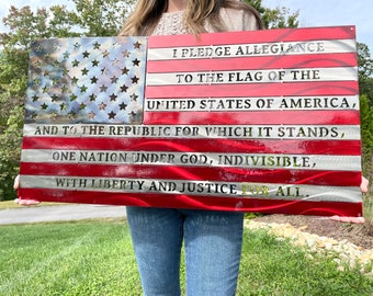 American Flag - American Flag Sign -US Flag - Pledge Of Allegiance - American Flag Wall Sign