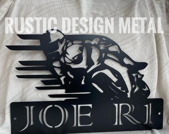 Sport Bike Name Sign - Motorcycle Metal Sign - Custom Sport Bike Name Sign - Motorcycle Sign Metal