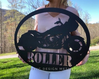 Family Name Sign - Motorcycle Metal Sign - Custom Motorcycle Name Sign - Motorcycle Sign Metal