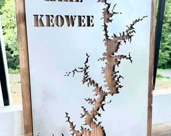 Lake Keowee Sign - Lake Sign - Keowee Sign - Metal Lake Sign - Lake Keowee Metal Sign - Lake Decor