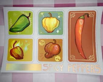 Hot Peppers Sticker Sheet