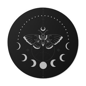 Naklejka Czarna Moth Moon, Naklejka winylowa, Naklejka na laptopa, Naklejka Boho Chic, Naklejka Niebiańska, Naklejka Witchy