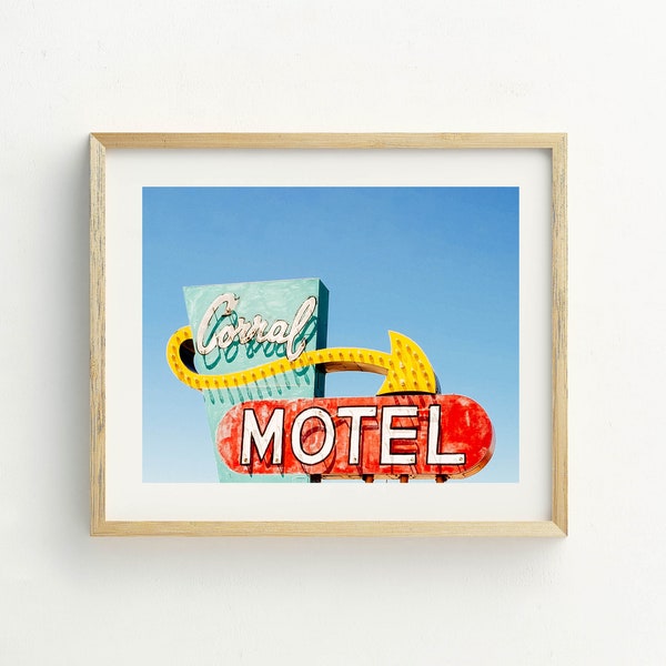 Vintage Sign, Montana, Digital Download, Printable Art, Large Wall Decor, Wall Art, Colorful Art, Motel Sign, Cowboy Art, Vintage, "Corral"