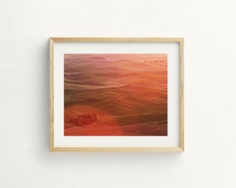 Sunrise, Minimal Art, Art, Fine Art, Rural Photography, Photography, Red Art, Farmhouse Art, Printable Art, Wall Art, Farming  "Red Sunrise"