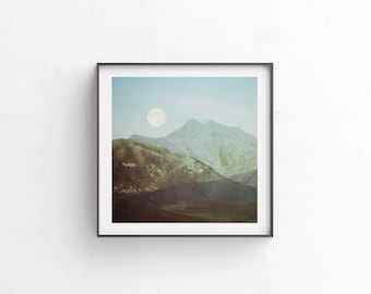 digital download, printable download, moon print, moon photography, nature photography, mountain art, mountain photography, art "Full Night"