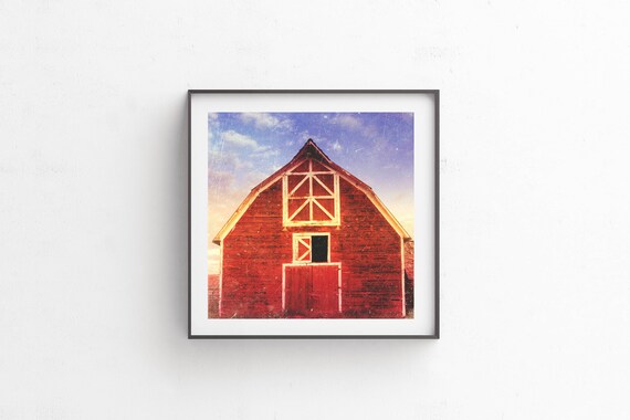 Farmhouse Decor Barn Print Red Barn Photo Landscape Etsy