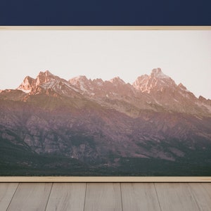 Mountain Art, Wyoming, Digital Download, Printable Art, Grand Teton, Fine Art, Colorful Wall Art, Minimal, Wyoming Art, Pink &quot;Ridged Tops&quot;