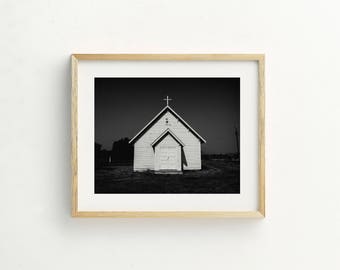 Montana Church Photography Print, Farmhouse Wall Art (Digital Download)