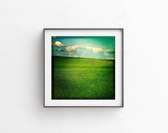 Prairie, Cloud Print, Colorful, Printable Art, Instant Download, Farm, Nature Print, Landscape Print, Landscape Photography, "Greenscape"