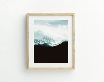 Nature Photography, Modern Prints, Digital Download, Printable Art, Mountain Art, Mountain Print,  Mountain Photography, Sky "Electric Peak"