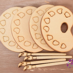 60mm Laser cut Embellishments Paint brush and palette