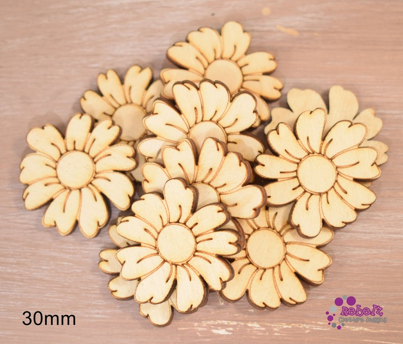 Laser Cut Embellishments Cogs Bows Flowers Hearts Paw Prints Etsy UK