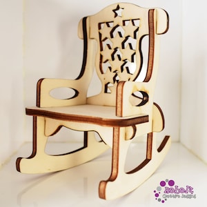 Laser Cut Wooden Rocking chair Christmas ornament decor